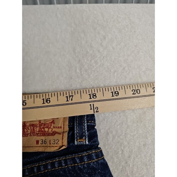 VTG Levi's Jeans 505 Mens 36x32 Dark Wash Blue Denim Regular Fit Straight Y2K - Picture 4 of 9